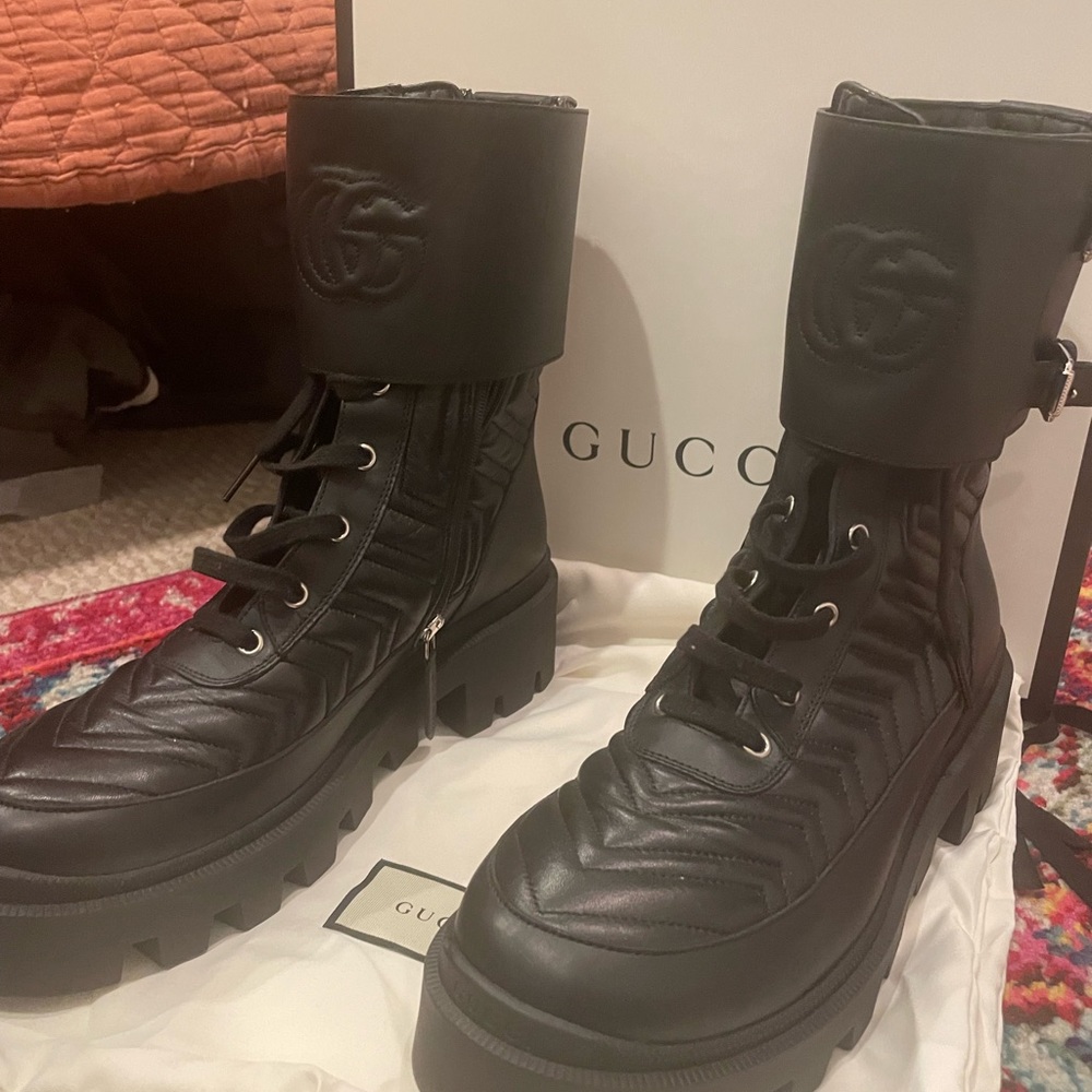 GUCCI FRANCES platform combat boot NEW - Picture 9 of 9